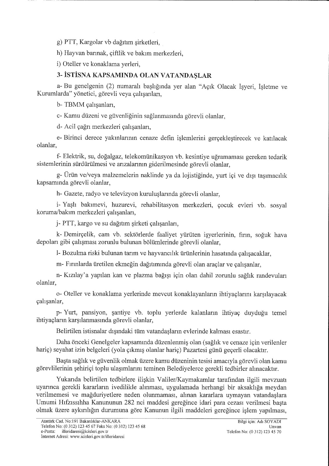 Otuz Bir İlde İki Gün Sokağa Çıkma Yasağı