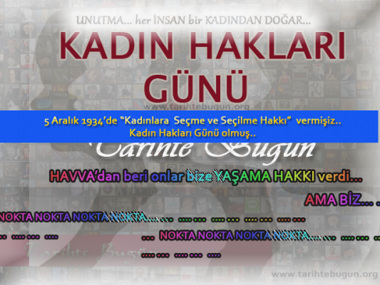 Kadın Hakları Günü Bu yıl bugün