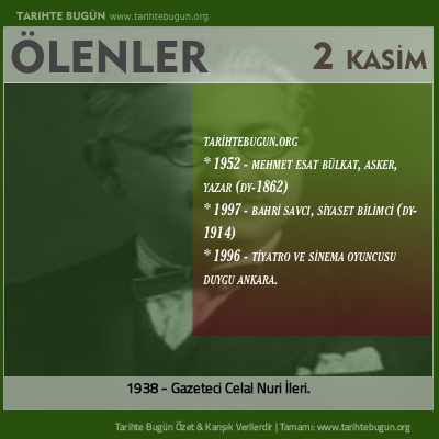 Bugün ölenler özet 02 Kasim