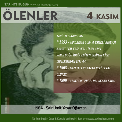 Bugün ölenler özet 04 Kasim