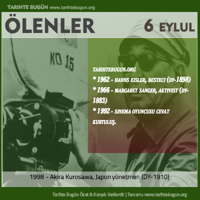 Bugün ölenler özet 06 Eylül