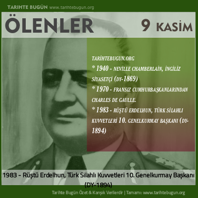 Bugün ölenler özet 09 Kasim
