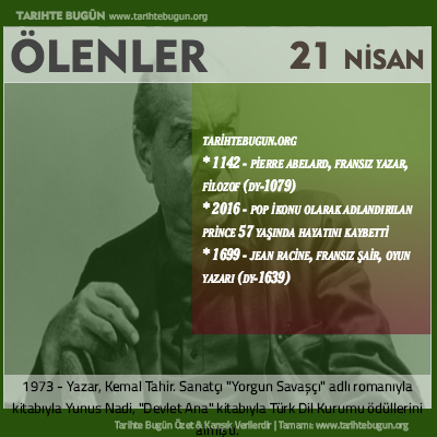 Bugün ölenler özet 21 Nisan