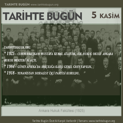 Tarihte Bugün olaylar özet 05 Kasim
