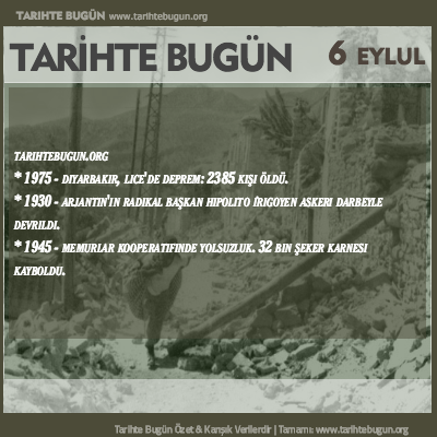 Tarihte Bugün olaylar özet 06 Eylül