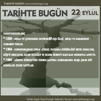 Tarihte Bugün olaylar özet 22 Eylül