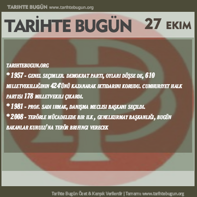 Tarihte Bugün olaylar özet 27 Ekim
