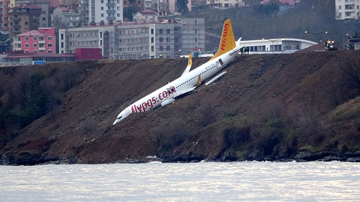 Trabzon Havalimanında Uçak Pistten Çıktı